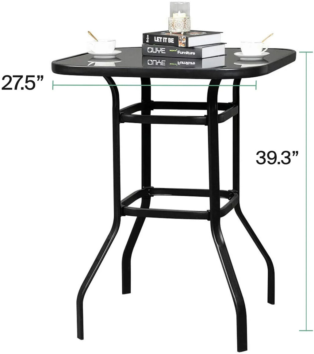 Lilac Strong & Solid Glass Bar Table For Deck Or Porch