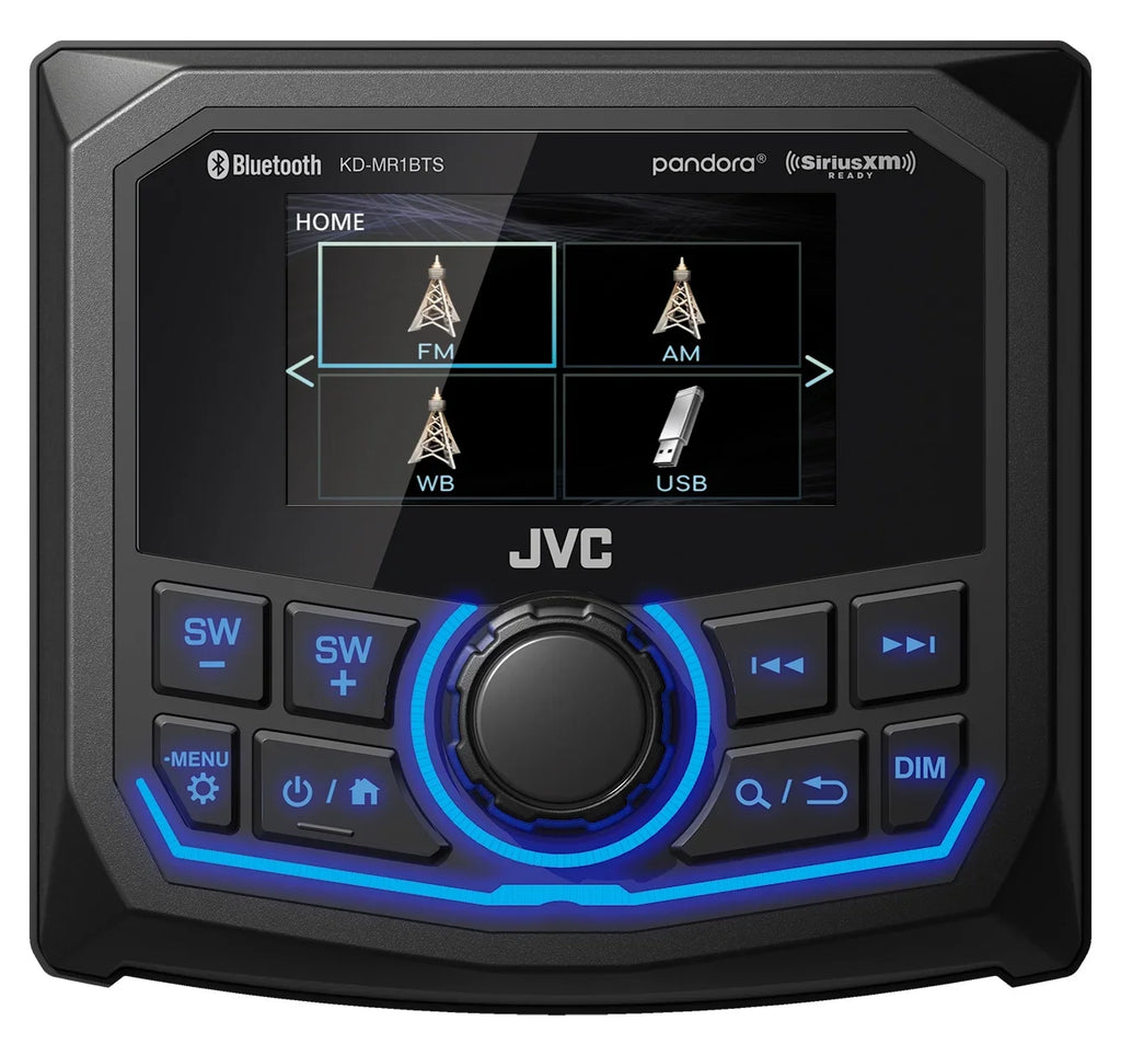 JVC KD-MR1BTS Waterproof Radio Suitable With Stinger Marine SEADASH3W Universal Marine 3" Radio Dash Kit - White