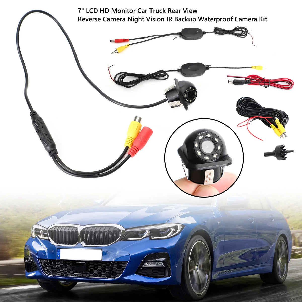 170° HD 8 LED CMOS Car Wireless Backup Rear View Reverse Camera Night View Kit