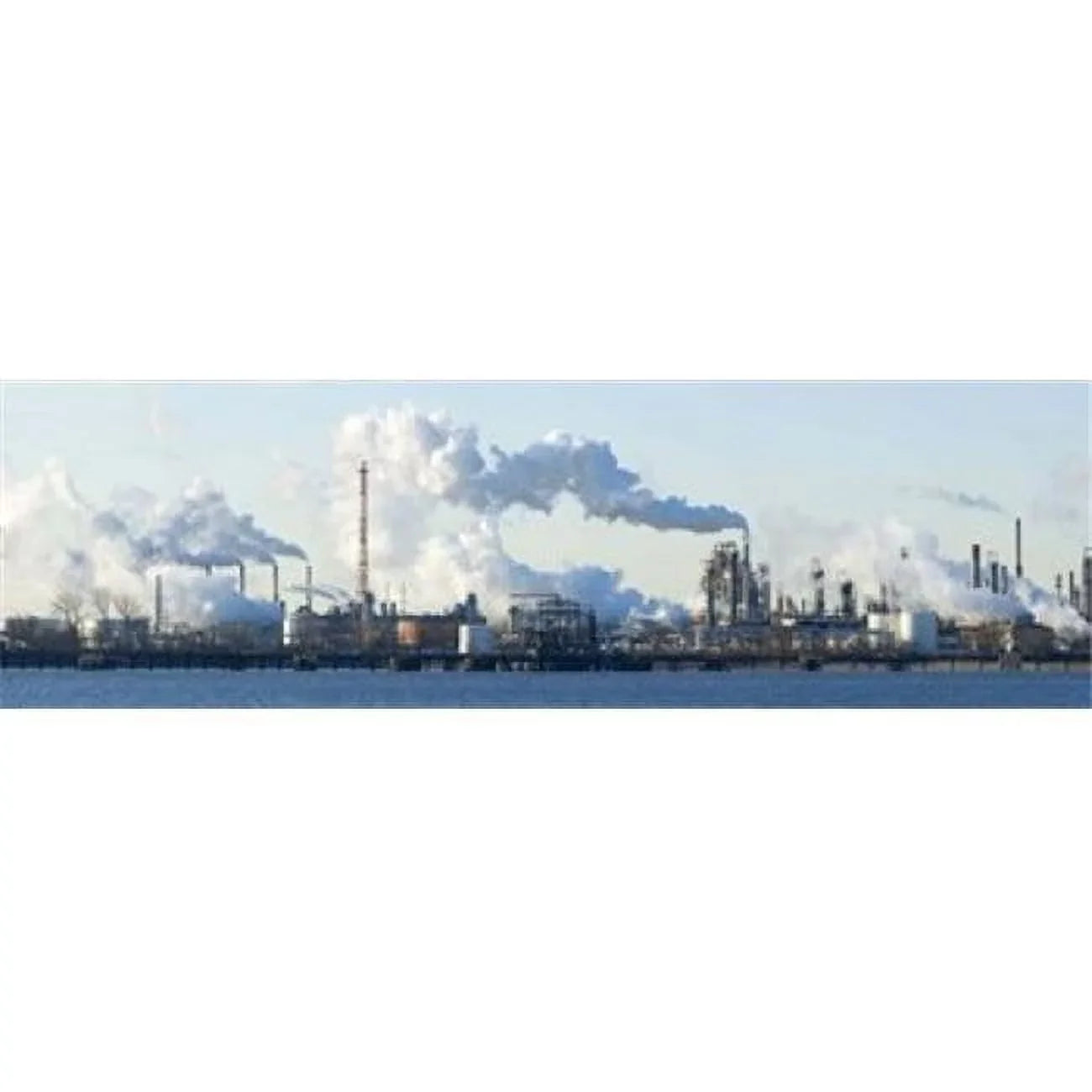 Oil refinery at the waterfront Delaware River New Jersey USA Poster Print by - 36 x 12