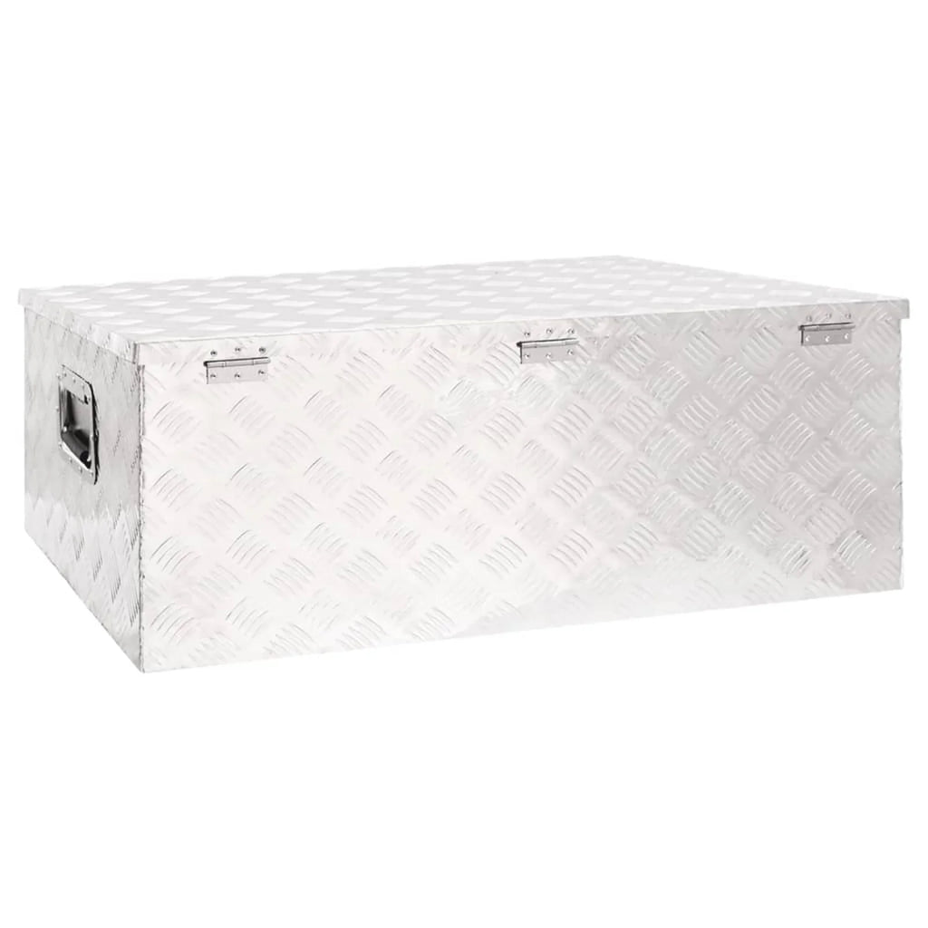 Anself Aluminum Tool Box Truck Toolbox Lockable Underbody Organizer Storage Case Trailer Box Silver for Vehicle, Garage, Camping Trip 39.4 x 21.7 x 14.6 Inches (L x W x H)