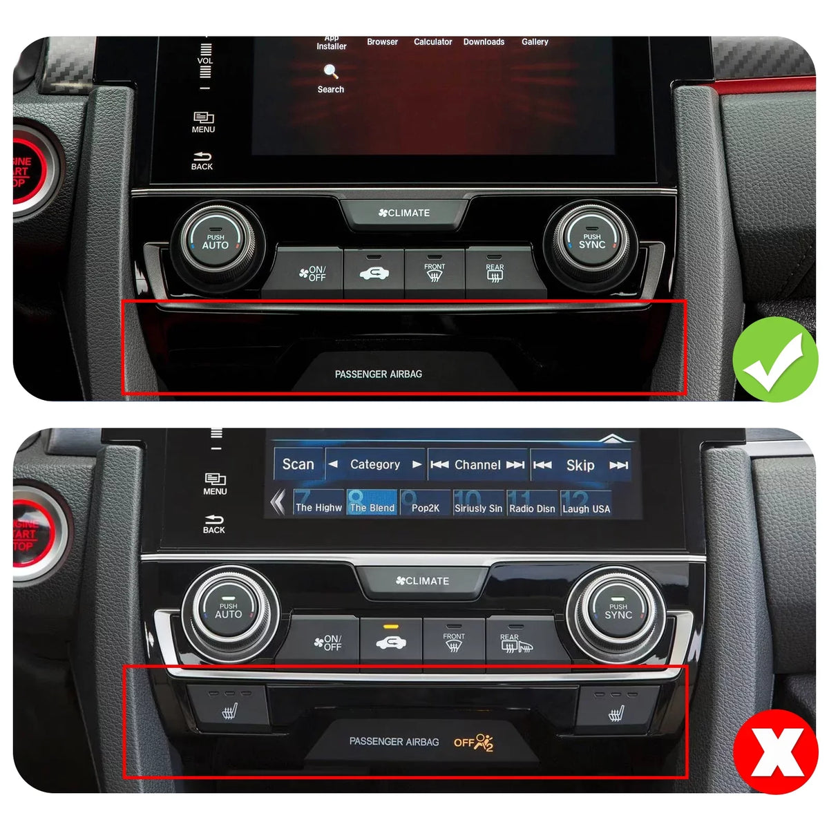Android 10 Double Din Car Stereo for Honda Civic 2016-2020 with 9 Inch Touchscreen Radio Built-in Wireless Carplay/Android Auto/GPS/Bluetooth/FM/AUX-in/Steering Wheel Control Backup Camera 2+32G
