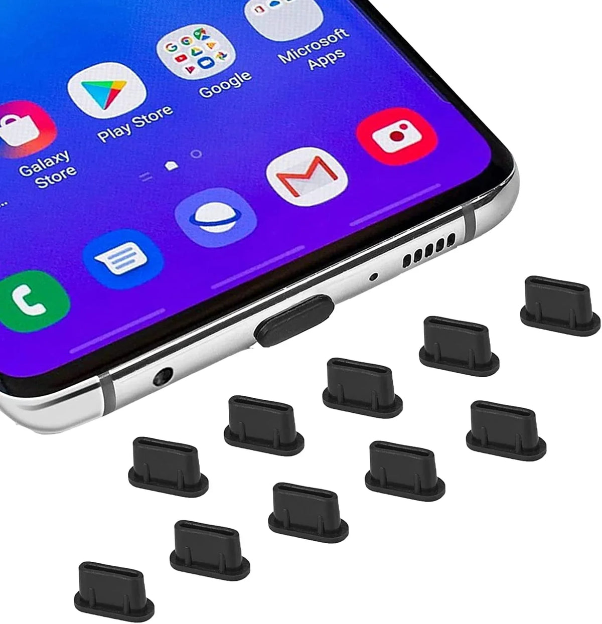 10x USB C Dust Coating Type C Charging Port Plug USB C Port Caps Protector for Samsung Galaxy S22 Ultra S21 FE S20, Note