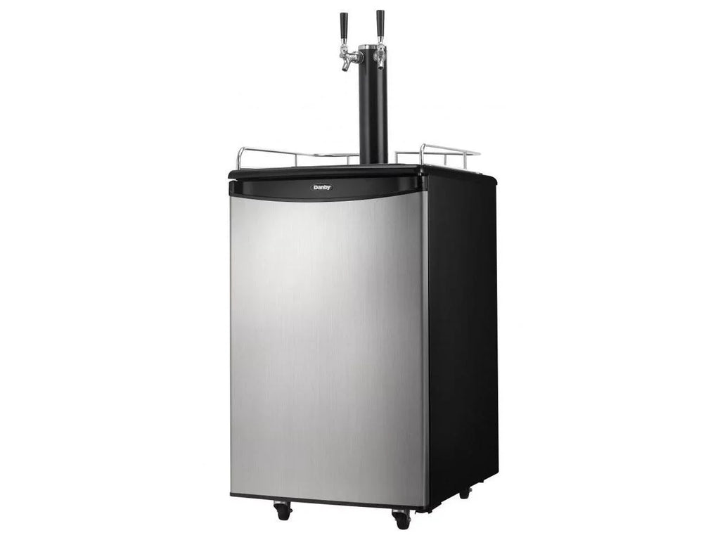 Danby DKC054A1BSL2DB 5.4 Cubic Foot Steel Double Tap Dual-Top Beer Kegerator