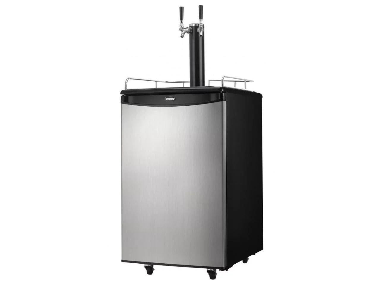 Danby DKC054A1BSL2DB 5.4 Cubic Foot Steel Double Tap Dual-Top Beer Kegerator