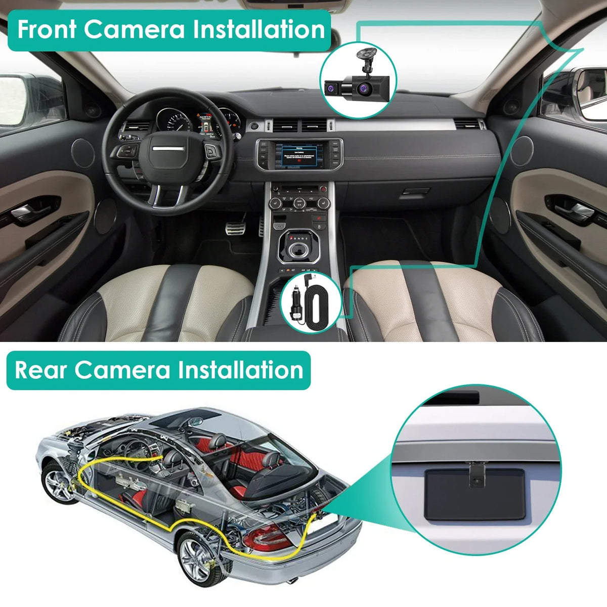 iMounTEK 2K Car DVR 3 Channel Dash Cam Camcorder Camera Recorder with 140° Angle GPS WiFi Night Vision G-sensor Loop Recording Parking Monitor