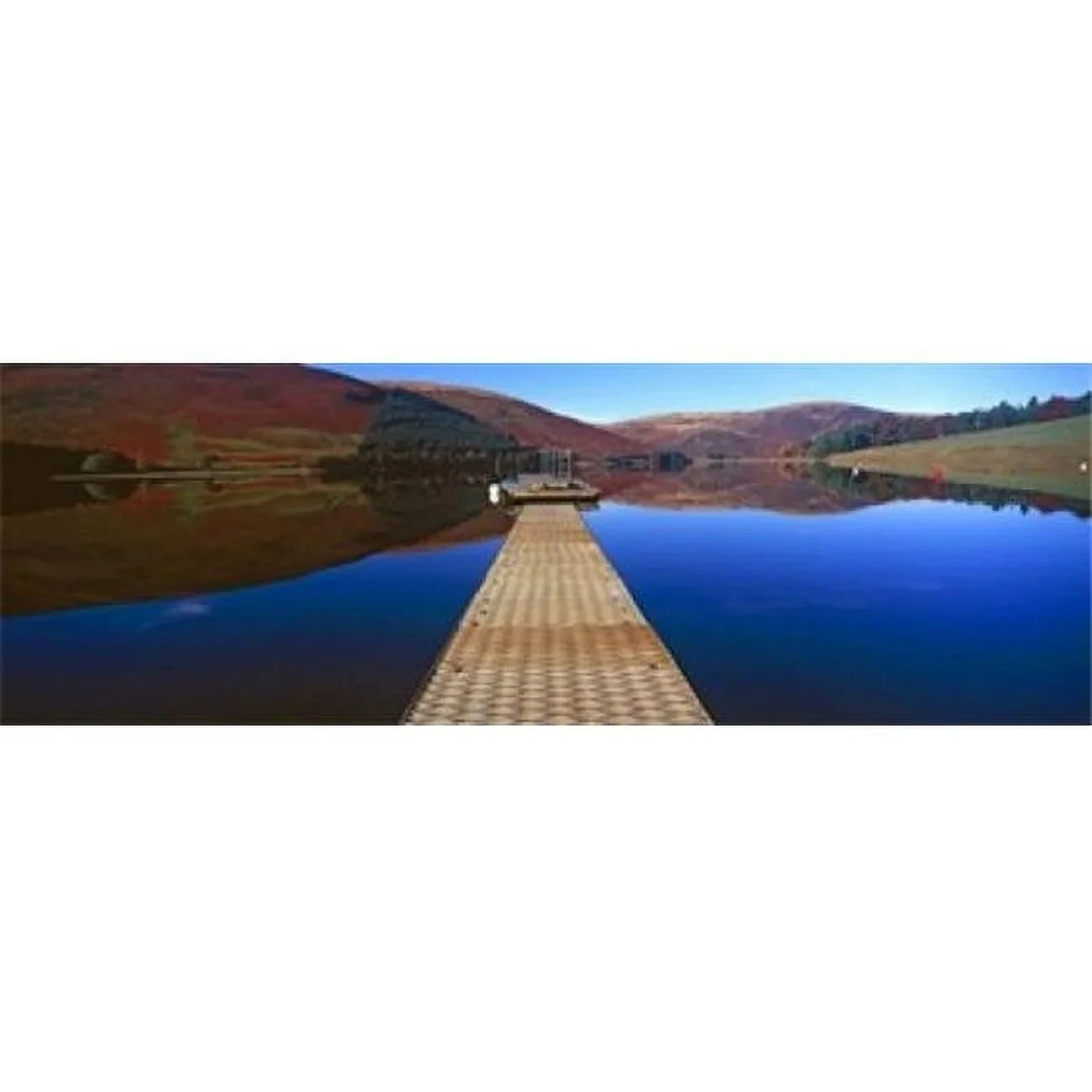 Panoramic Images Pier at a lake St Marys Loch Scottish Borders Scotland Poster Print by Panoramic Images - 36 x 12