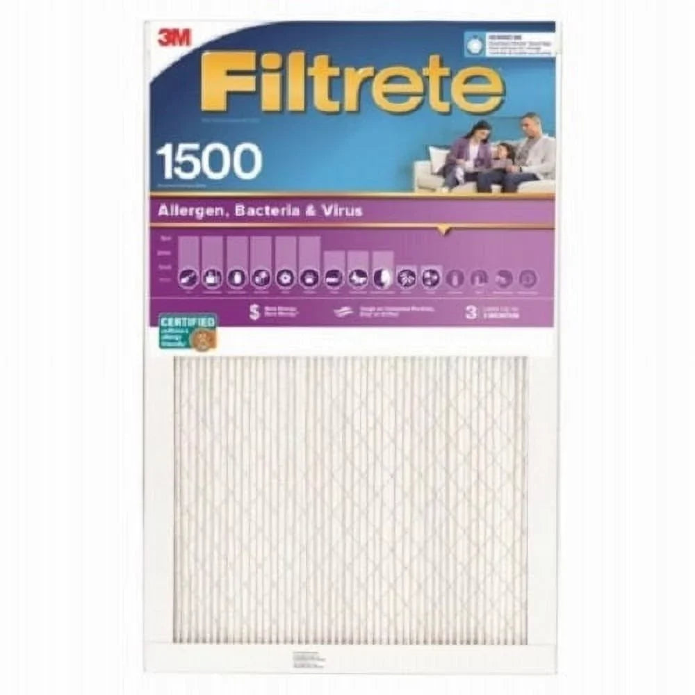 3M Filtrete 2002-4 Purple 20" x 20" x 1" MPR 1500 3 Month Air Filter - Quantity of 4