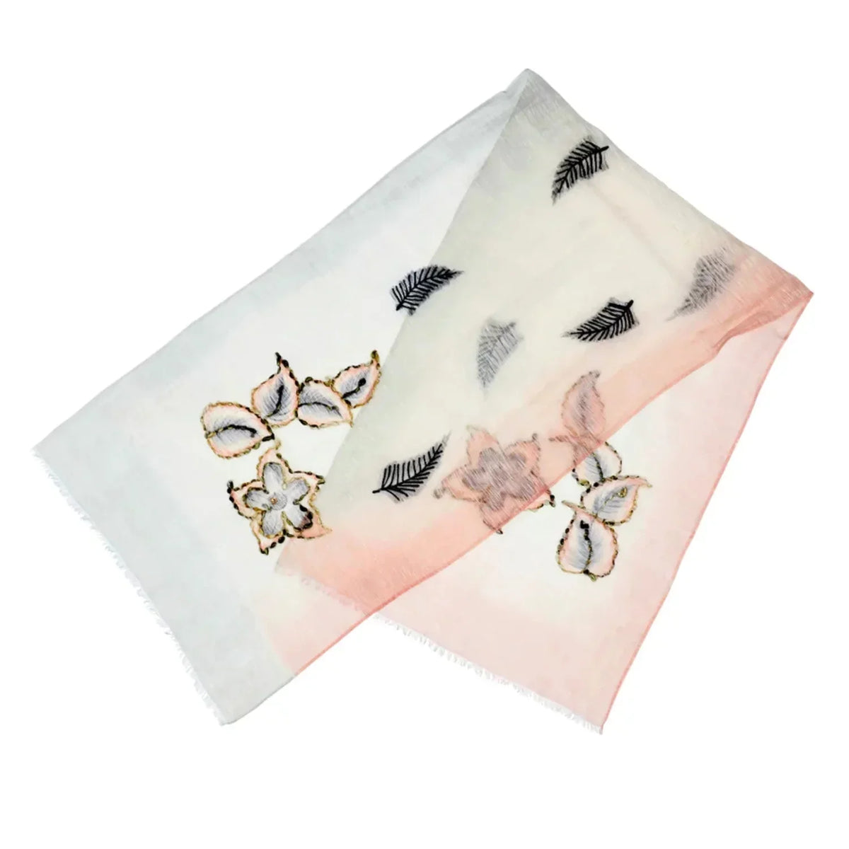 Sidney Byron Aventura Cotton and Silk Scarf in Pink and Cream