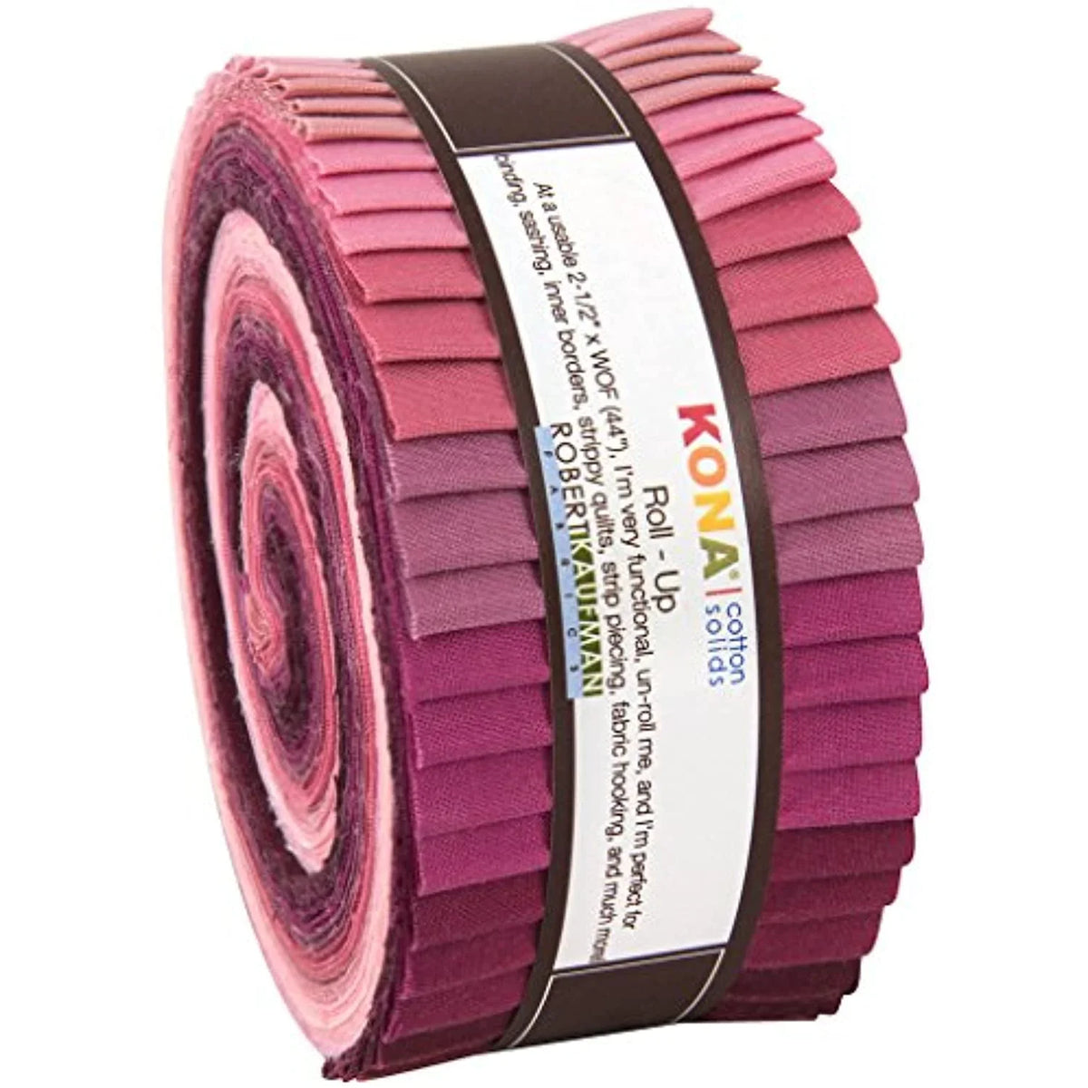 Robert Kaufman Kona Cotton Solids Powder Room Jelly Roll Up, 40 2.5x44-inch Cotton Fabric Strips
