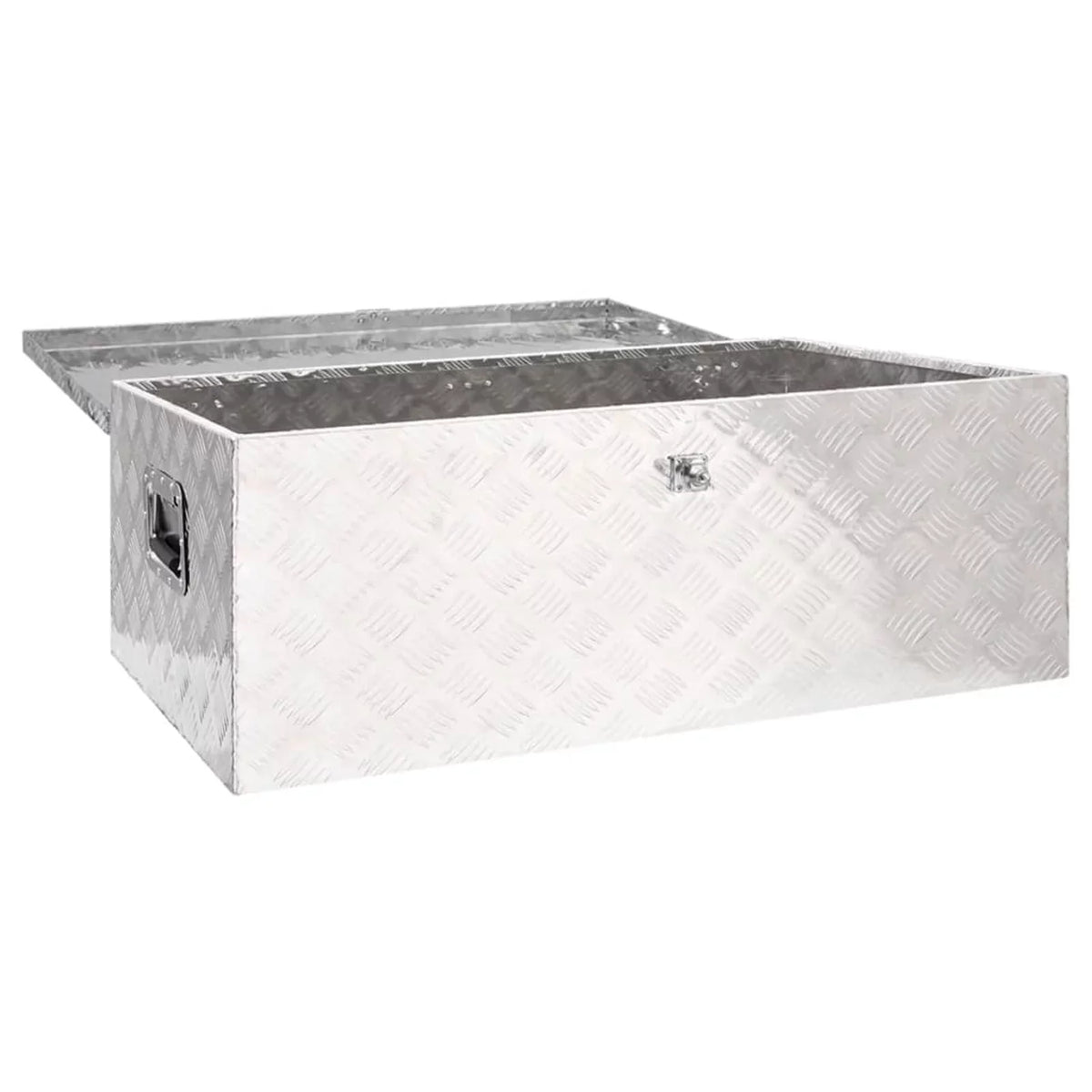 Anself Aluminum Tool Box Truck Toolbox Lockable Underbody Organizer Storage Case Trailer Box Silver for Vehicle, Garage, Camping Trip 39.4 x 21.7 x 14.6 Inches (L x W x H)