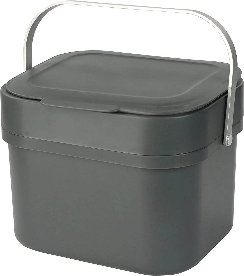 Small Compost Bin For Kitchen - 1Gal Countertop Compost Bucket For Food Scraps, Trash, Recycling And More - 4L Cabinet Or Wall Mounted Aluminum Indoor Compost Bin