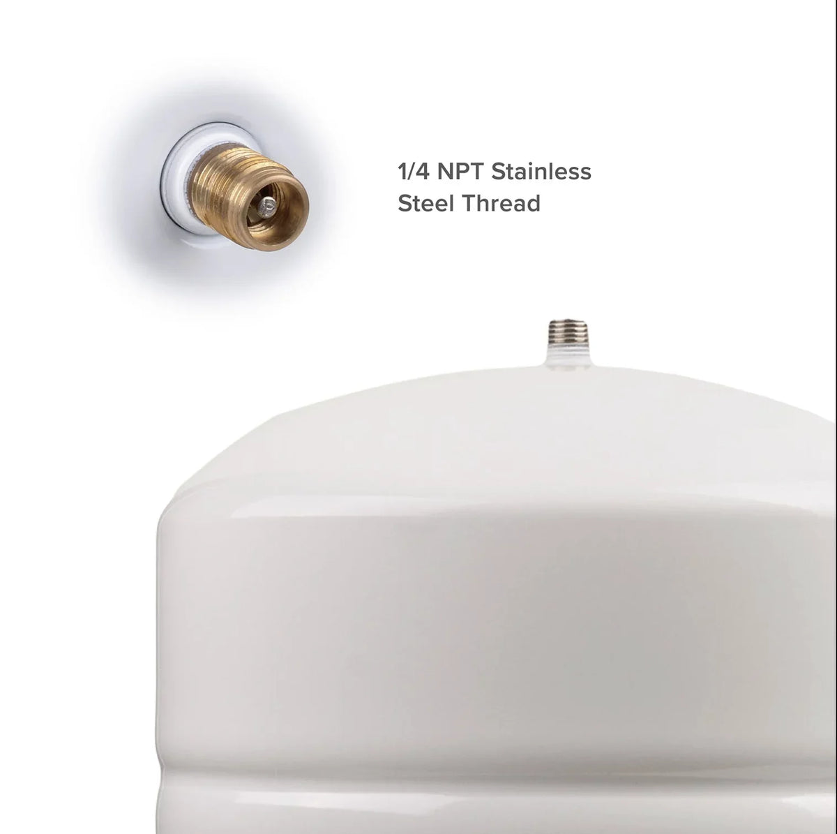 Reverse Osmosis Water Storage Pressure Tank 3.2 Gallon, 2.2 Gallon Capacity + Tank Valve | RO-122- Metal