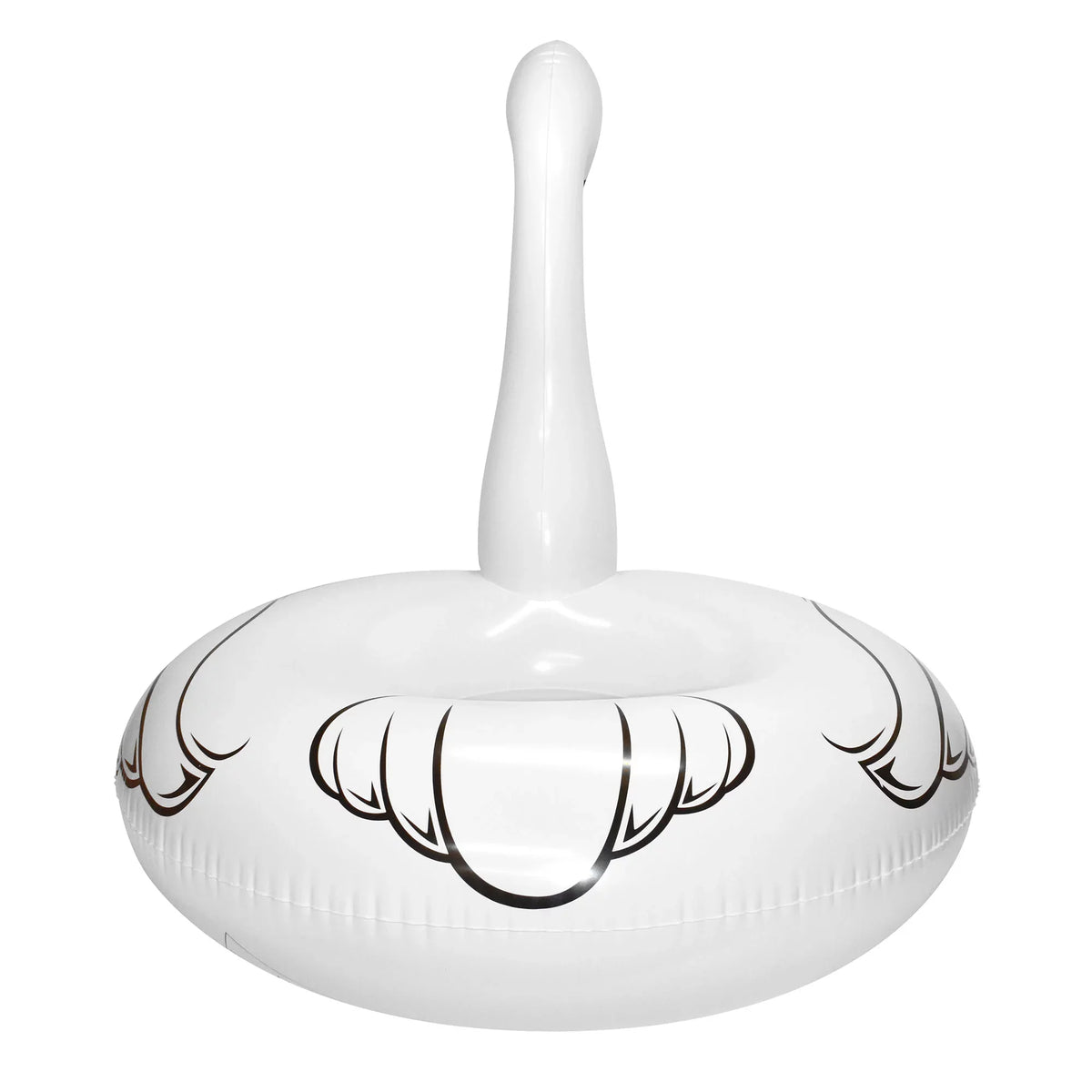 CocoNut Float: Majestic White Swan Pool Ring - 48"x43" Inflatable, Jumbo Round Water Raft, Anti-Leak, Long-lasting Party