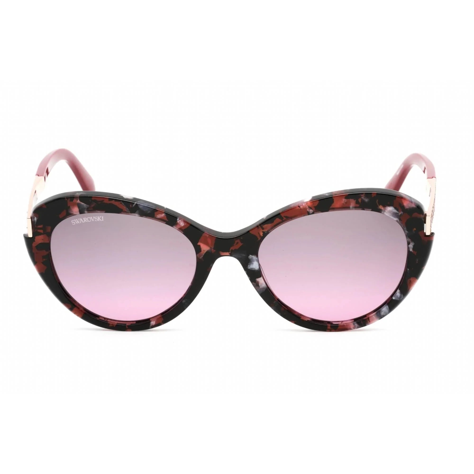 Swarovski SK0327 55T Women's Colored Havana Butterfly Sunglasses