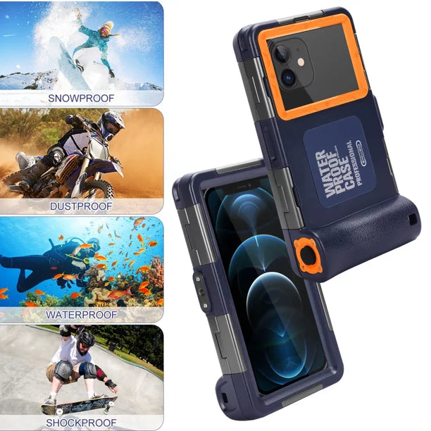 UrbanX Professional [15m/50ft] Swimming Diving Surfing Snorkeling Photo Video Waterproof Protective Case Underwater Housing for LG W41+ And all Phones Up to 6.9 Inch LCD with Lanyard