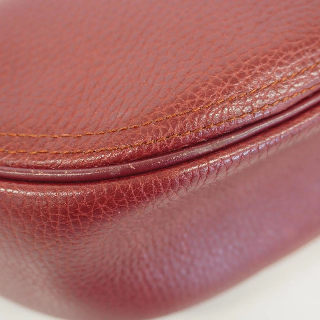 Pre-Owned Cartier Shoulder Bag Must Leather Red Ladies (Good)
