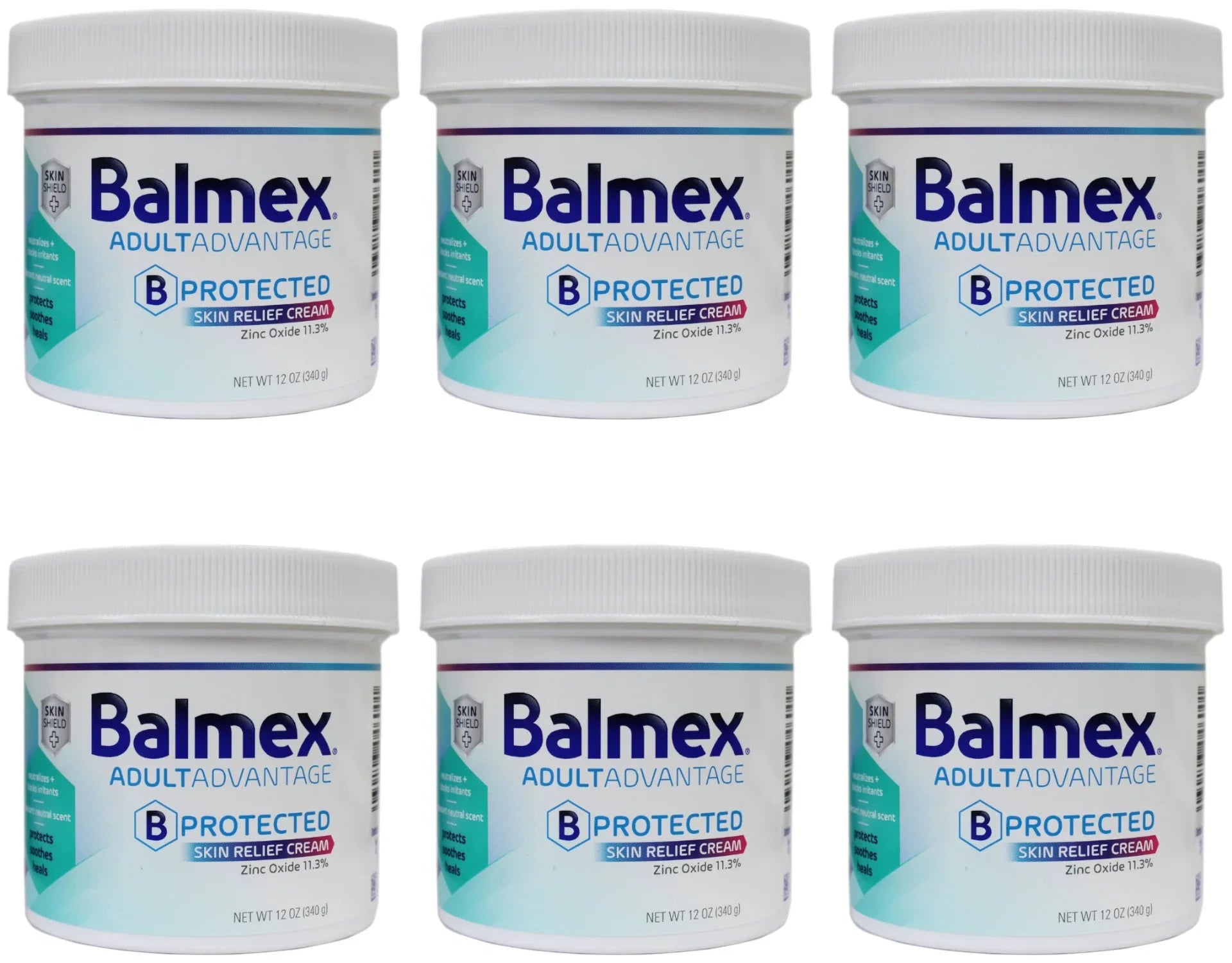Balmex Adult Advantage B-Protected Skin Relief Cream, with Skin Shield Technology to Protect - Soothe and Heal Sensitive Skin, 12oz