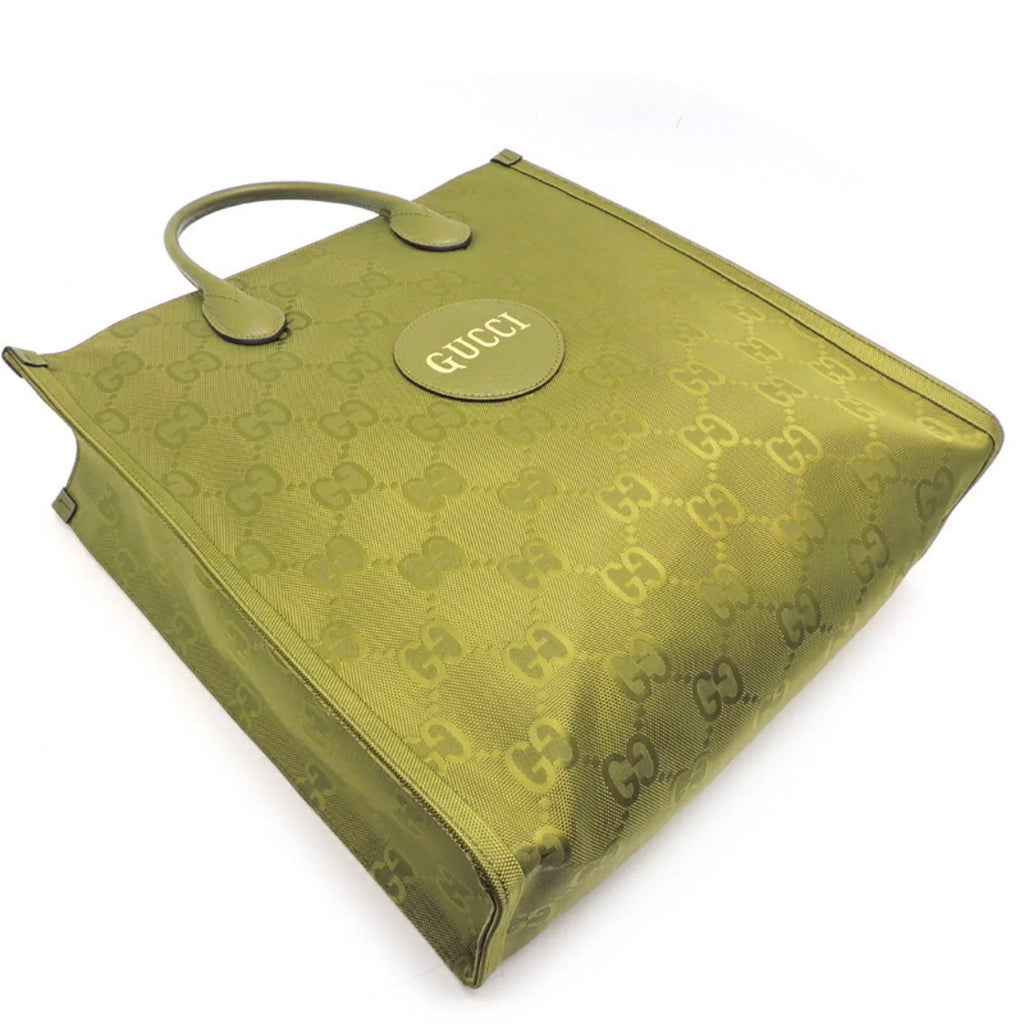 Pre-Owned Gucci GG Nylon Off The Grid Medium (Day Only) Ladies Tote Bag 696043 Recycled Lining Forest Green (Good)