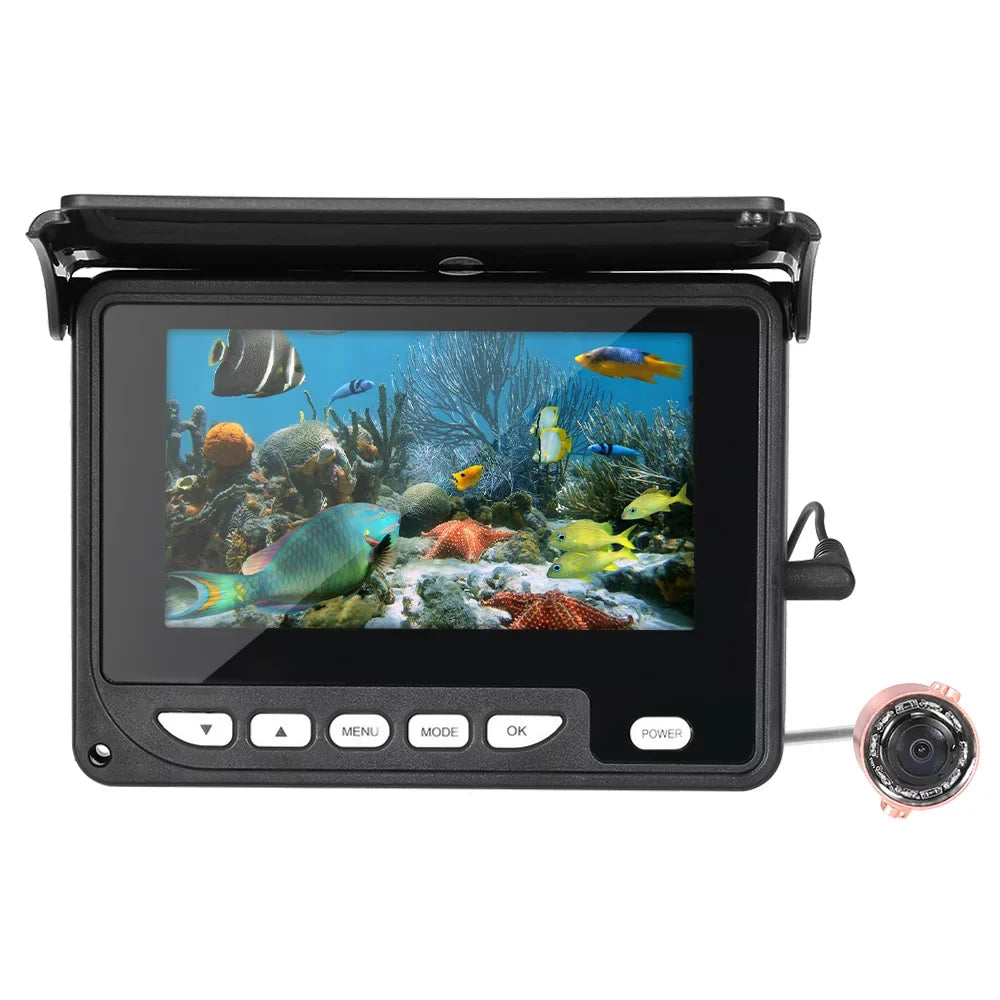 Arealer 4.3 Inch Portable Underwater Fishing Camera Fish Finder Waterproof Night Vision Ice Watercraft Fishing Camera 20M Cable with Carry Bag