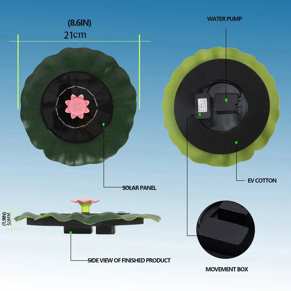 Imitation Sun Flower Solar Fountains For Garden Swimming Pool Pond Motion Controlled Sprinkler