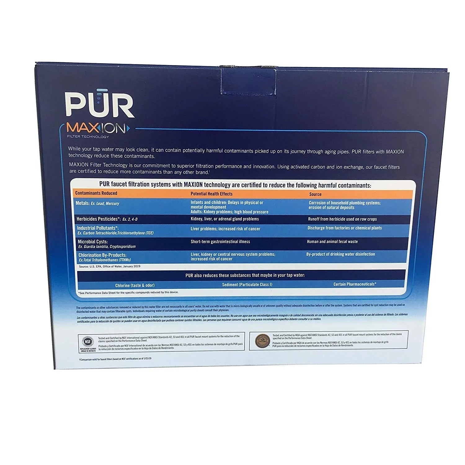 PUR Faucet Mount Replacement Water Filter, Blue, 5 Pack