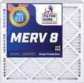 Filter King 12.5x19.5x1a Air Filter | 3-PACK | MERV 8 HVAC Pleated A/C Furnace Filters | MADE IN USA | Actual Size: 12.5 x 19.5 x .75"