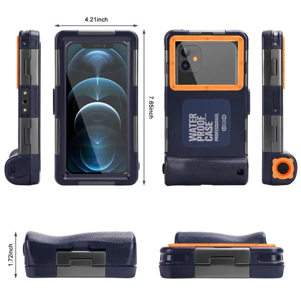 UrbanX Professional [15m/50ft] Swimming Diving Surfing Snorkeling Photo Video Waterproof Protective Case Underwater Housing for Lava Z25 And all Phones Up to 6.9 Inch LCD with Lanyard