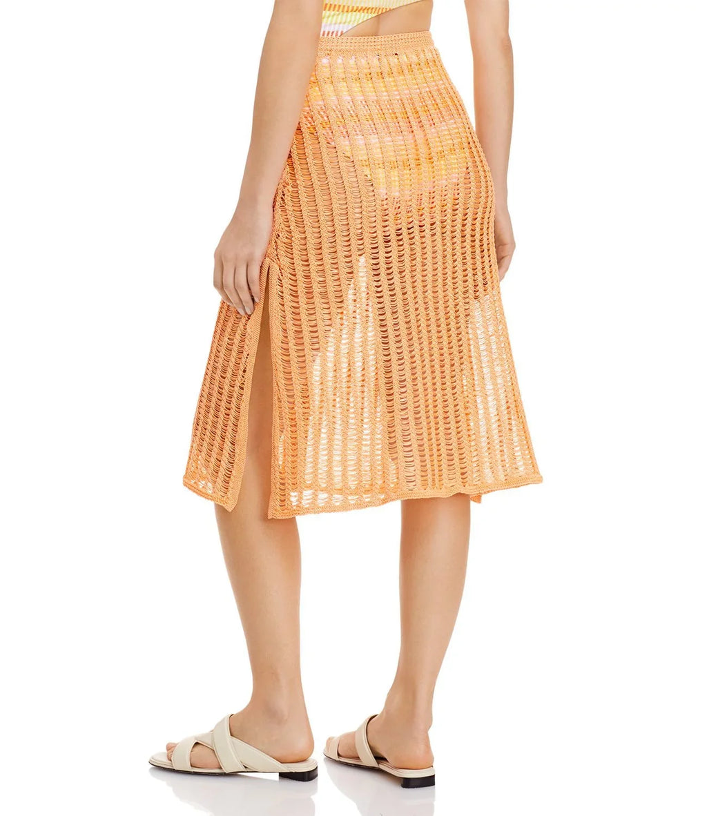 Solid & Striped Vivienne Coating Up Skirt, Orange, Orange, X-Large