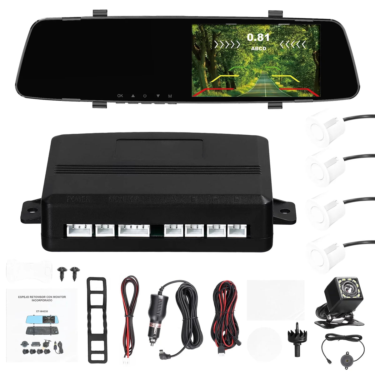 Shinysix Dash Camera,Dash Camera Dual Camera 4.3 4 Reverse Radars Rear Dual Camera Reverse Radars Rear 1080P DVR Dash Inch Screen Support Camera 4.3 Inch 4.3 Inch Screen Reco Dash Cam Rear