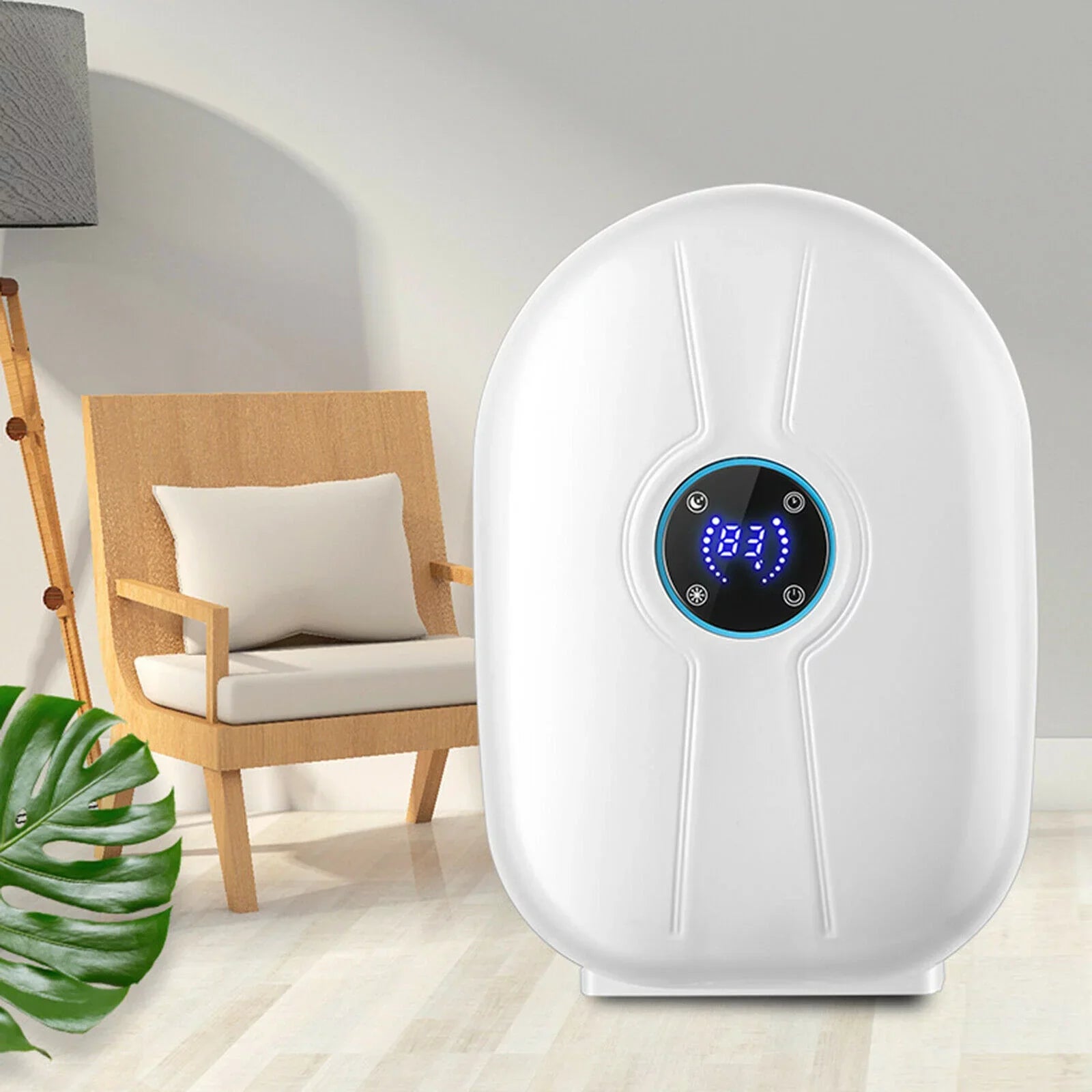 Fichiouy 500ml Mini Dehumidifier Air Dryer Portable Mute Moisture Absorber with Remote Control Home White