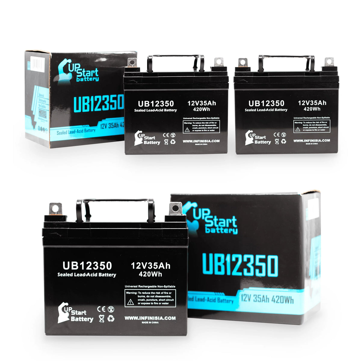 3x Pack - Fitting Imc Heartway Smart RT Battery - Replacement UB12350 Universal Sealed Lead Acid Battery (12V, 35Ah, 35000mAh, L1 Terminal, AGM, SLA)