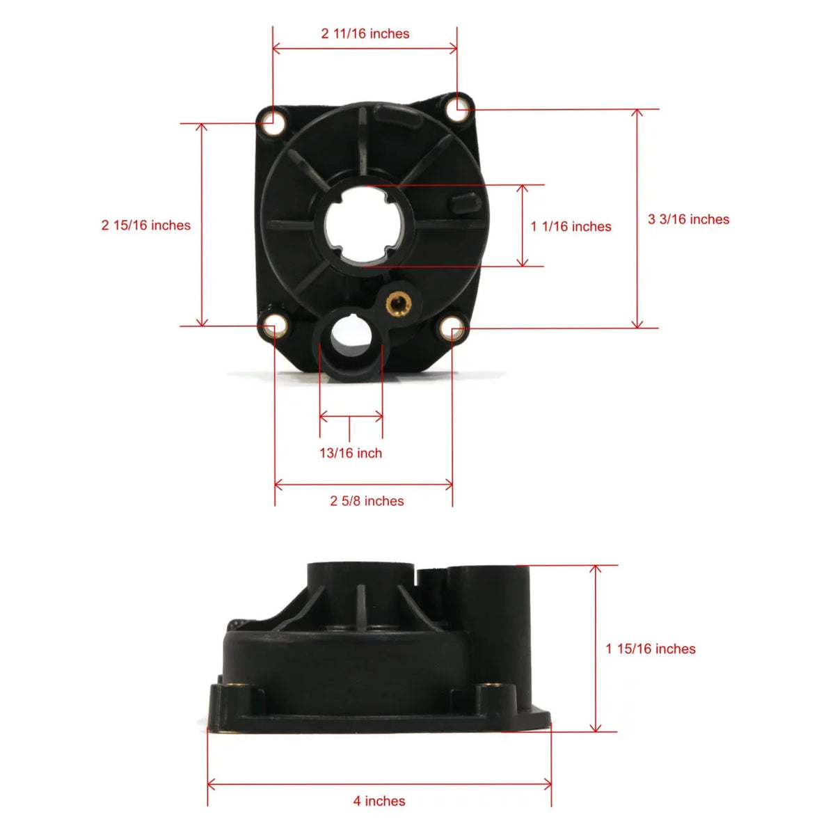 The ROP Shop | Water Pump Impeller Housing Repair Kit For Mallory 9-43408, 943408 Outboard Craft