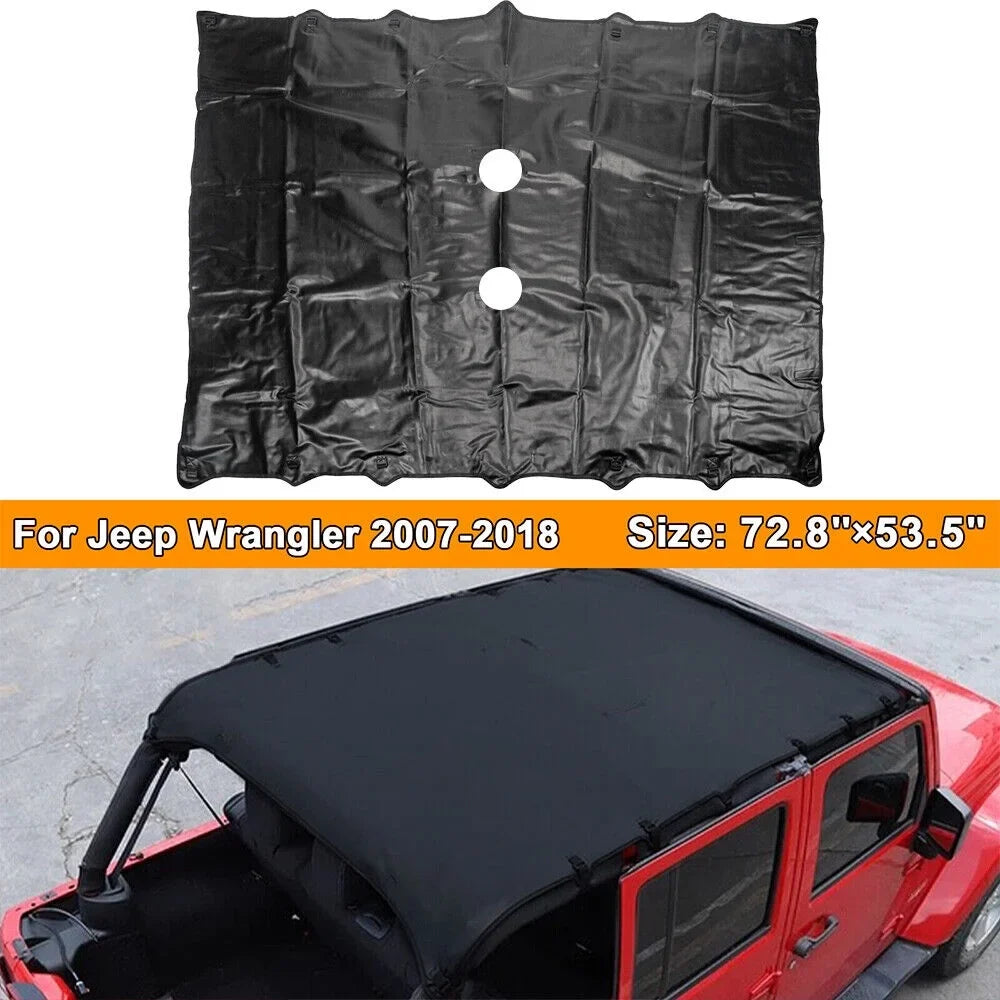 Paddsun For Jeep Wrangler JK JKU 07-2018 Waterproof Leather Sunshade Top Roof Coating