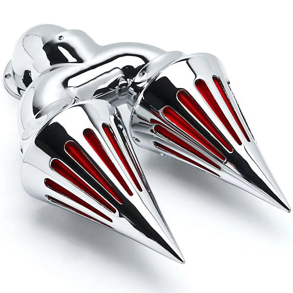 Krator Chrome Dual Spike Intake Air Cleaner Filter Kit Suitable with Harley-Davidson Dyna Custom Applications