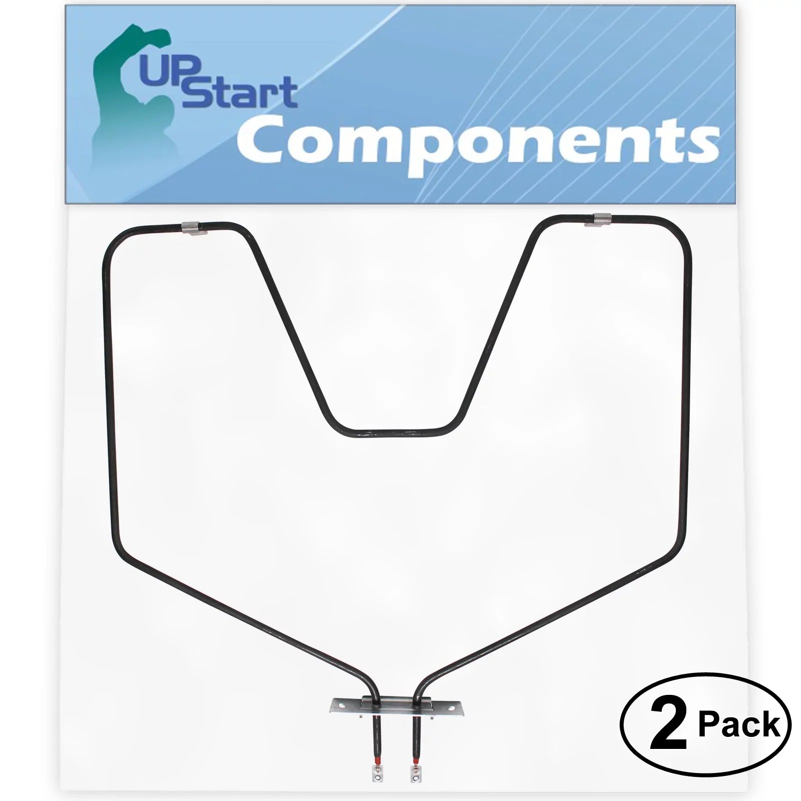 2-Pack Replacement for General Electric JSP28GxH2 Bake Element - Matching with General Electric WB44X5082 Oven Heating Element