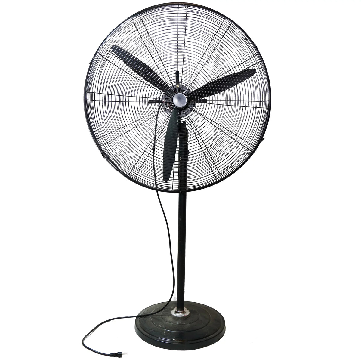 Northlight 30" Adjustable 3-Speed Oscillating Industrial Pedestal Fan - Black