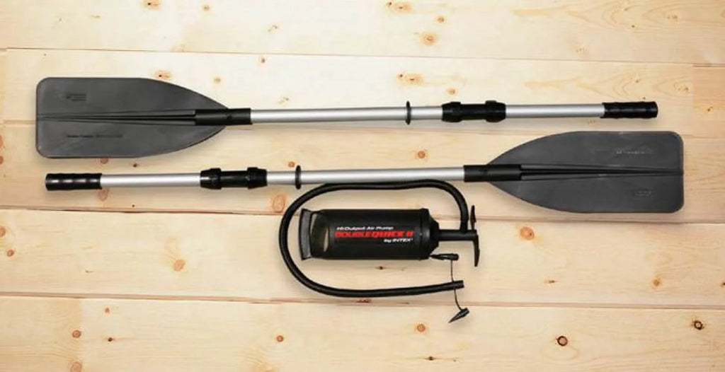 Intex Excursion Inflatable Rafting Fishing 4 Person Ship w/ Oars & Pump (3 Pack)