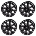 (4 Pack) 4/137 Tusk Uinta Beadlock Wheel 15X7 4.0 + 3.0 Milled/black For Can-Am Defender Hd10 Pro Xt 2020-2023