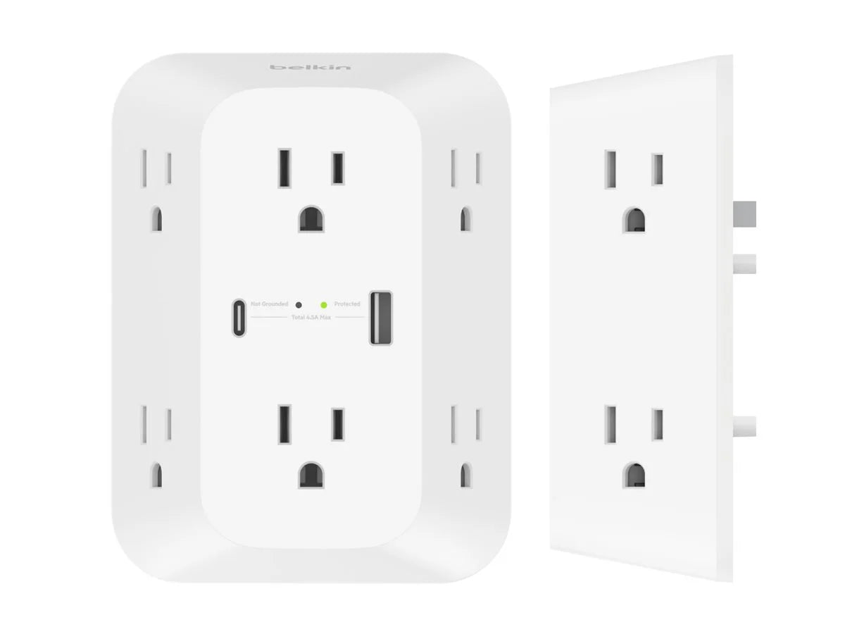 Belkin - Surge protector (wall mountable) - AC - output connectors: 8