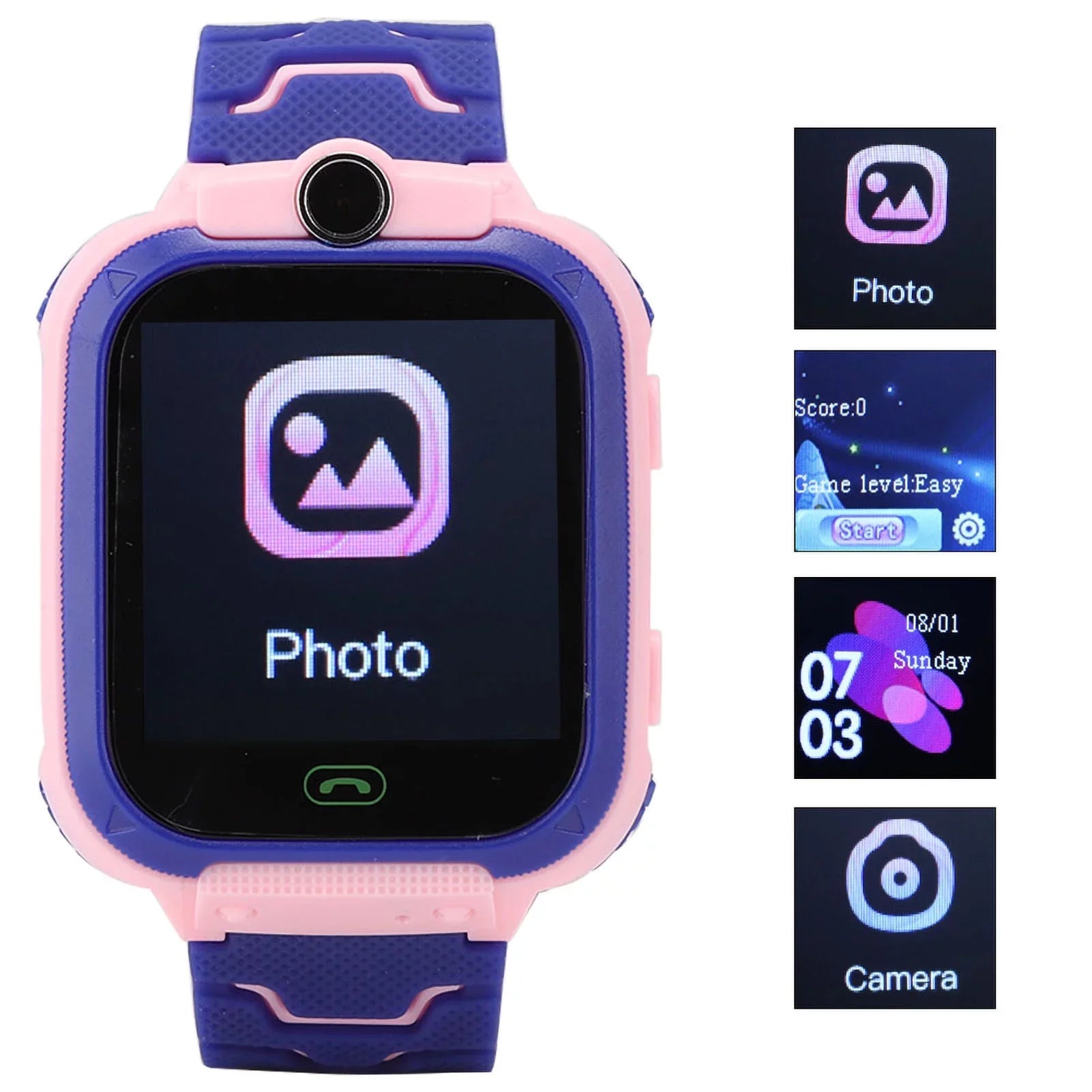 Fyearfly Relojes Digitales para niños, Reloj igente a Prueba de Agua Reloj de Pulsera Digital multifunción para niños para IOS/AndroidQ12, Relojes para niños Reloj para Exteriores(Rosado)