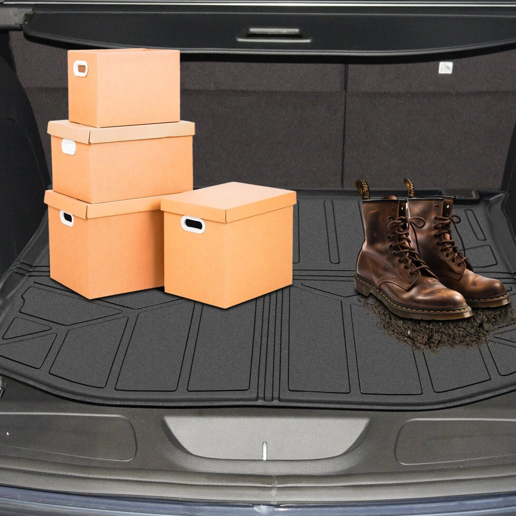 Trunk Mat Custom Fit Jeep Grand Cherokee 2011-2022 TPE Cargo Floor Carpet Rubber Car Rear Cargo Liner Protector All Condition Black