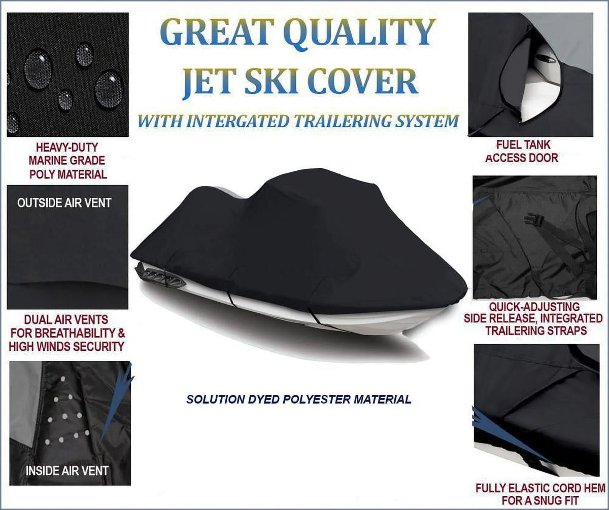 BLACK 600 DENIER JetSki Shield Suitable for PWC Jet Ski Wrap Kawasaki STX 750