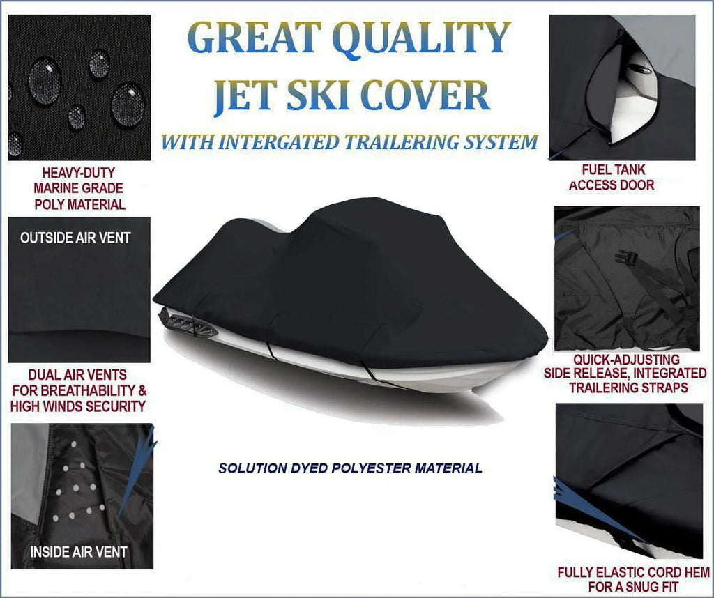 BLACK PWC 600D JET SKI Coating Suitable for Sea Doo Sea-Doo Bombardier GTS 1990-2000, GTX 1992 1993 1994 1995 Jet Ski Shield