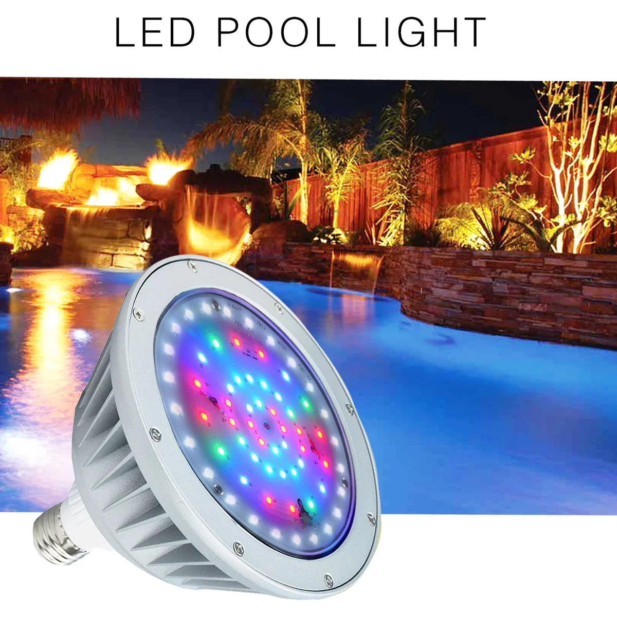 LED Pool Lights for Inground Pool,120V 40W Waterproof Color Splash LED Bulb Replacement for 500W Pentair and Hayward Fixture (120V-RGB+White)