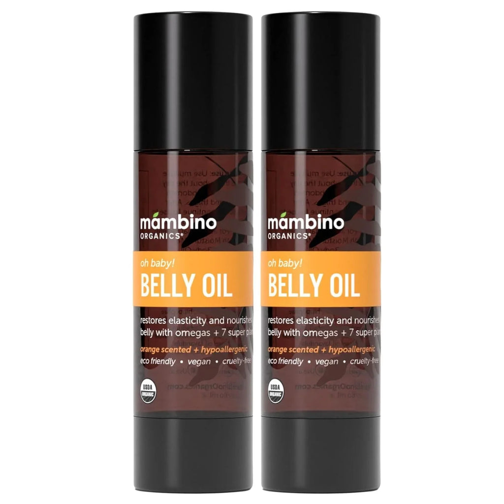 Mambino Organics Oh Baby! Body Oil - All Natural Anti Stretch Mark Belly Oil for Pregnancy - 4 Oz (2Pack)