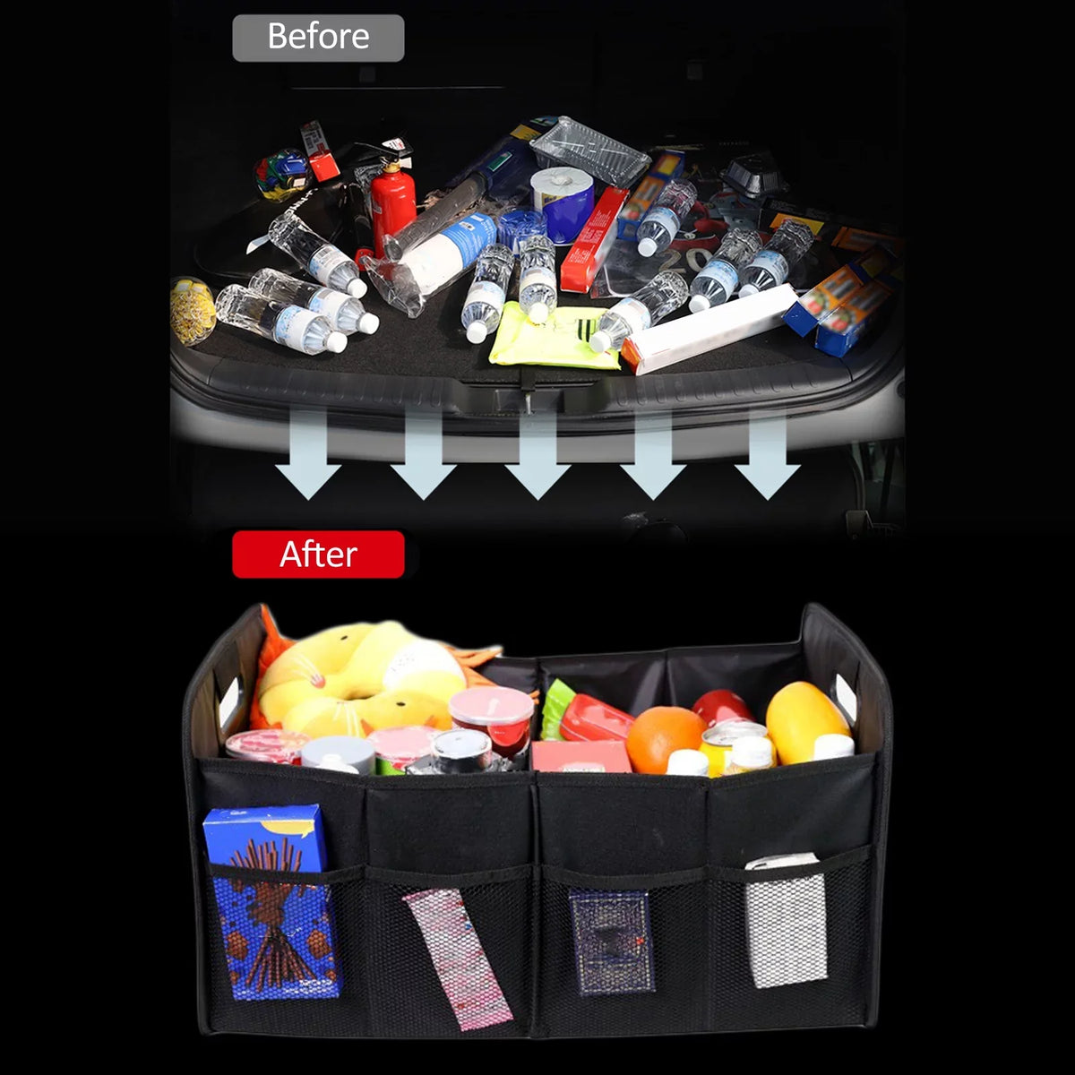 moobody Car Trunk Organizer Car Trunk Storage Box Automotive Cargo Organizer Oxford Cloth Folding Car Storage Box 55L