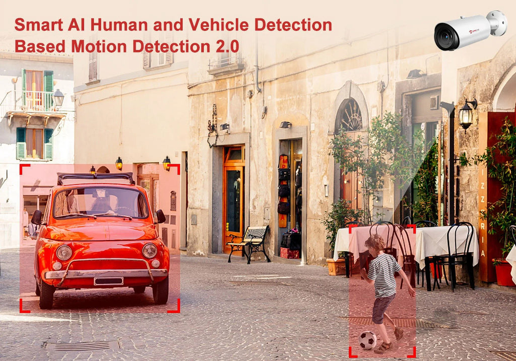 ANPVIZ 5MP Bullet Camera 4X Zoom Camera Support Human Vehicle Detection 30M IR Distance Built in Mic H.265 IP66