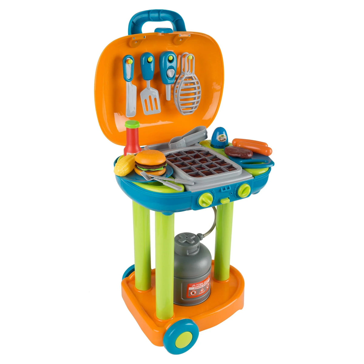 Hey! Play! BBQ Grill Toy Set - Pretend Play Kids Dinner Play Set