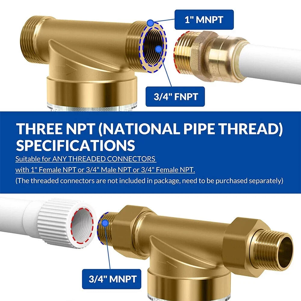 2X Water Pre-Filter System/whole House Spin Down Sediment Water Filter 50 Micron